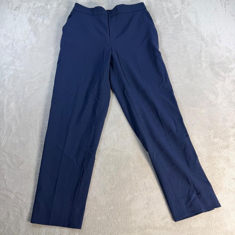 Banana Republic Ankle Pants Elastic Back Womens 6 Navy Blue Rayon Blend Trousers